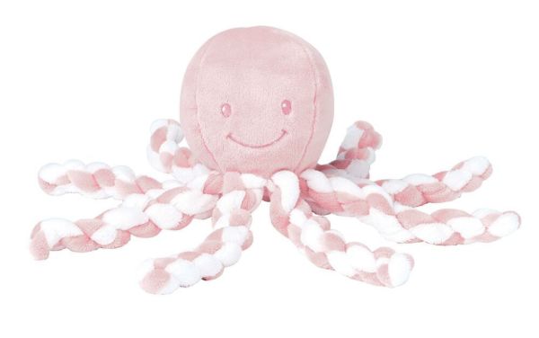 Nattou Peluche Poulpe Rose Clair et Blanc Lapidou